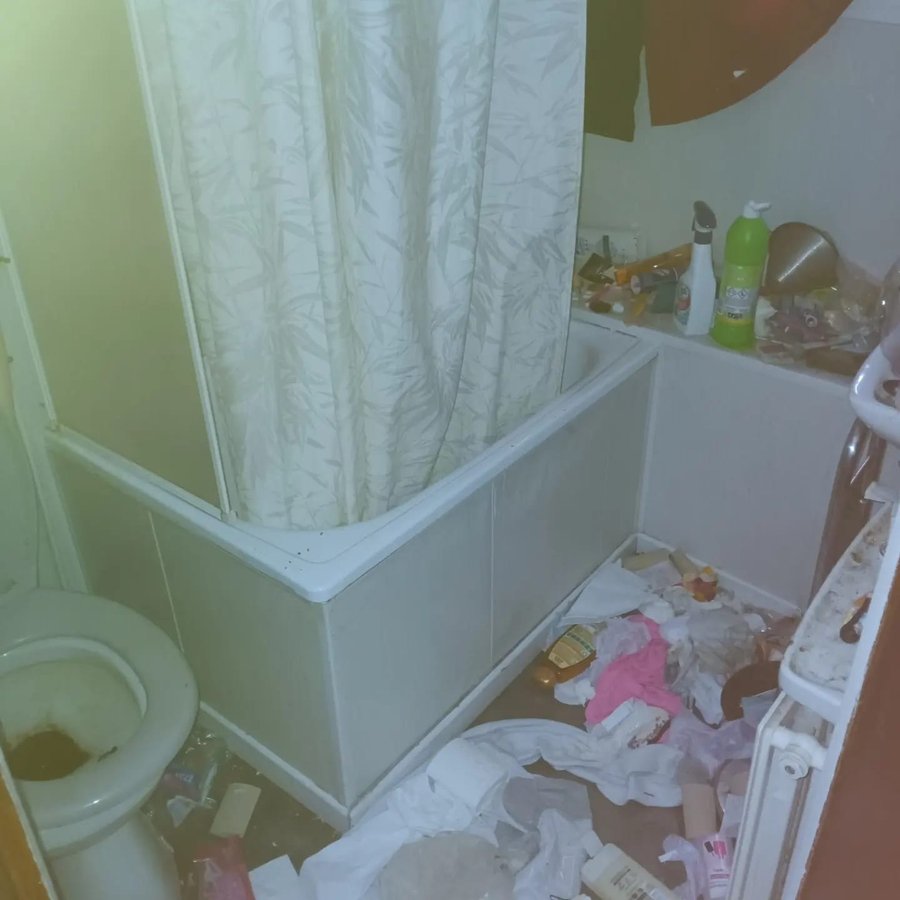 Situation avant une intervention de débarras dans un cas de syndrome de Diogène.